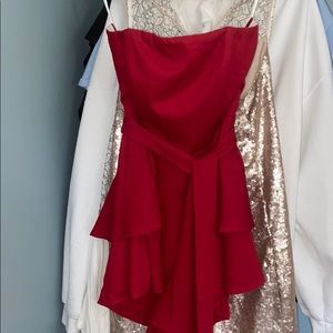 Red strapless romper/dress!
